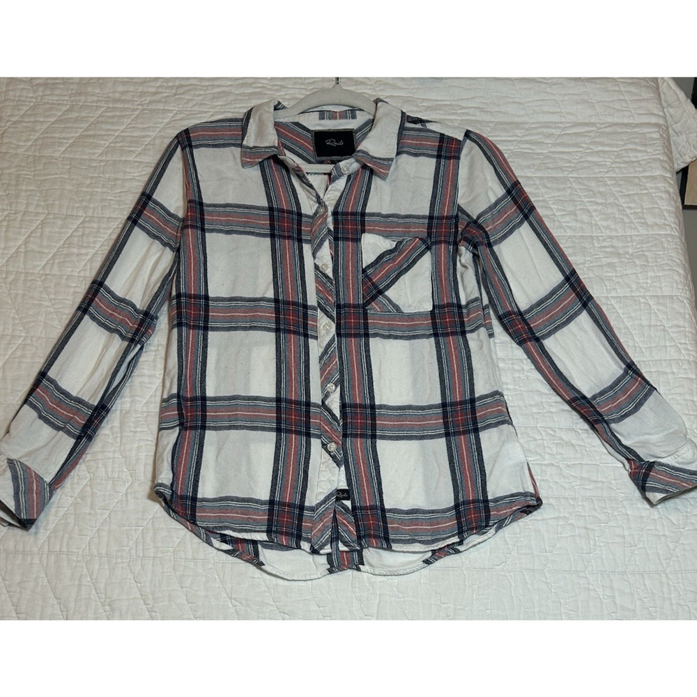 Rails Hunter Plaid Button Down Shirt blue red Women’s Size Small long sleeve - Picture 2 of 7